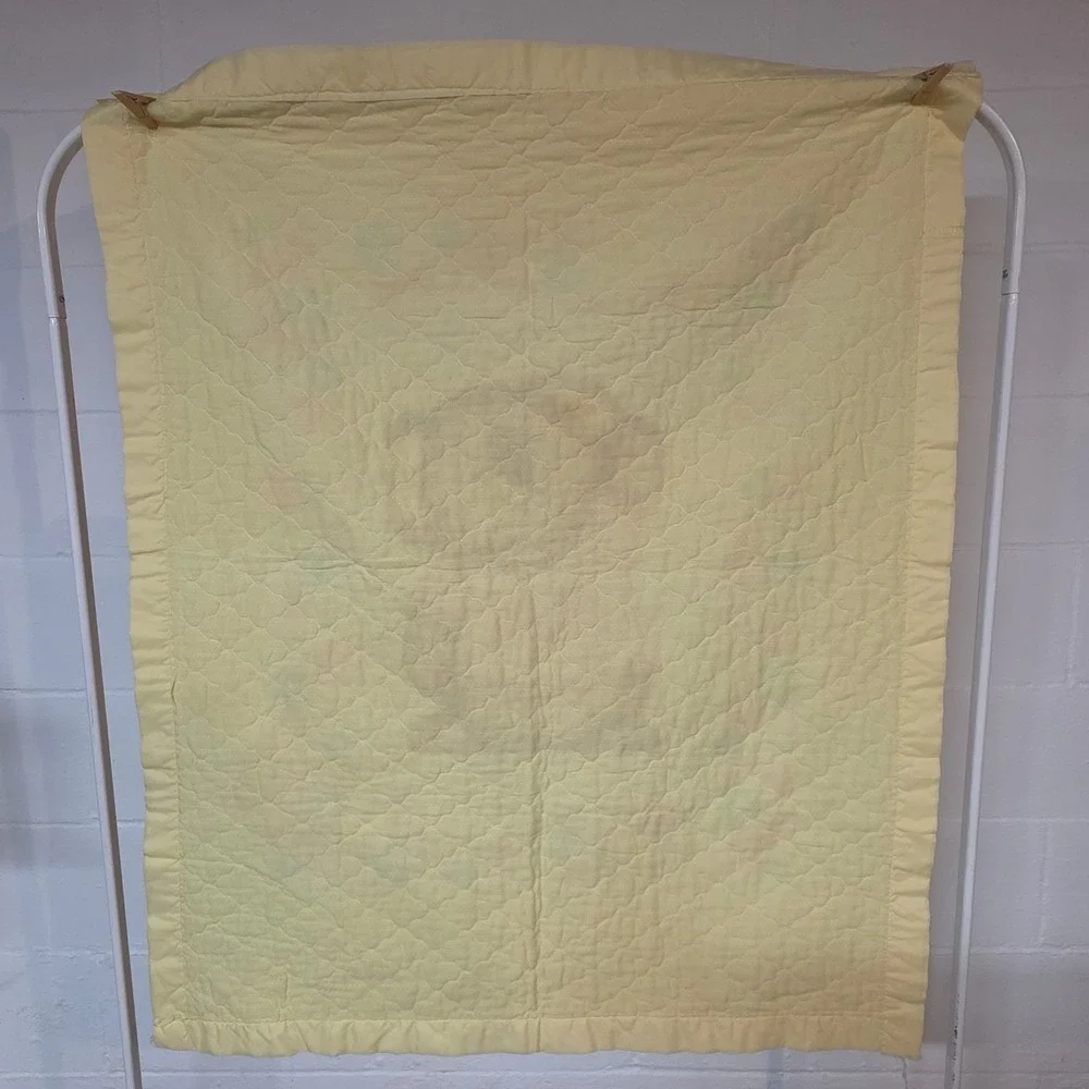 Vintage‎ 1980 Hallmark Koala Bear Baby Quilt Yellow Floral Worlds Greatest